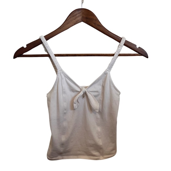 American Eagle White Crop Top, Tie Front - Picture 1 of 5